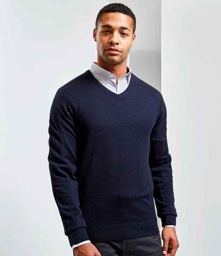 Premier Essential Acrylic V Neck Sweater - NAV - 3XL